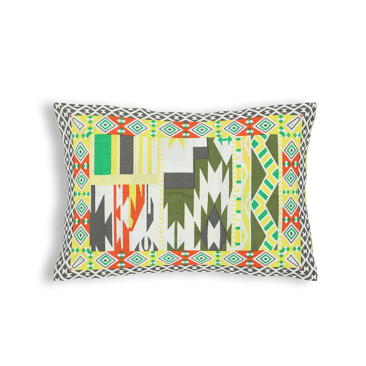 63" Geometrical 100% Cotton Single Bedsheet with 1 Pillow Cover, Stylish & Comfortable - HLB07