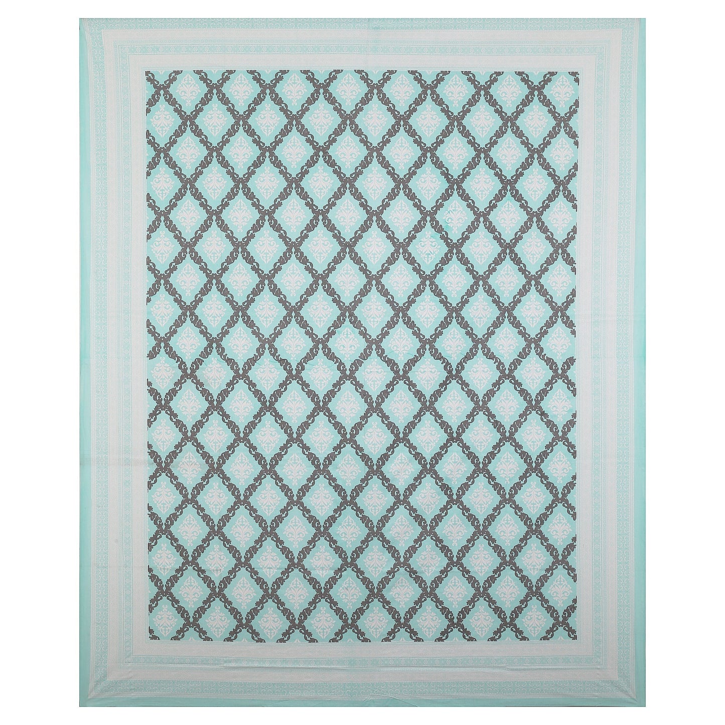 108/108 Geometrical 100% Cotton Jumbo Size Double Bedsheet with 2 Pillow Covers, Modern Design & Ultra-Soft Feel - HLB70