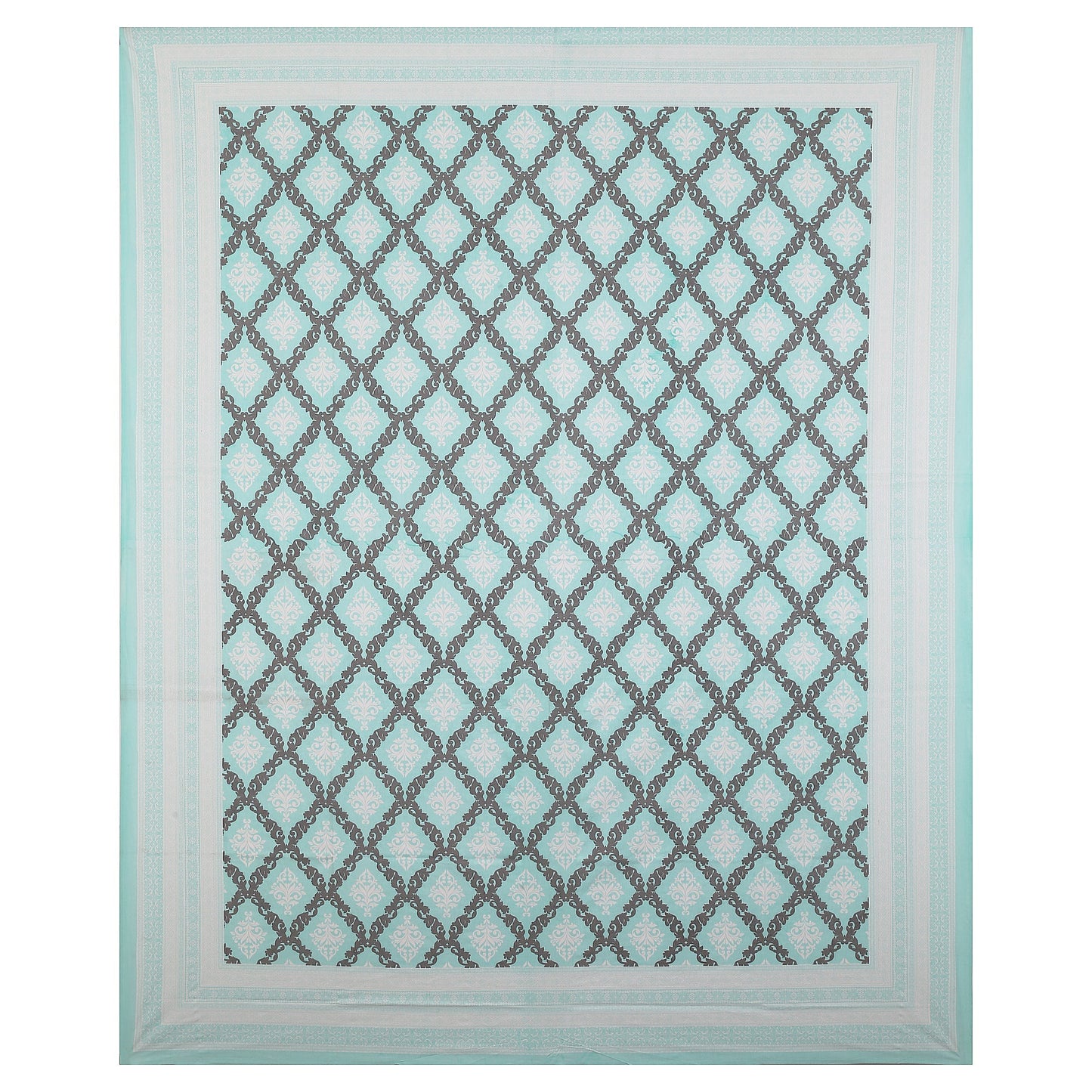 108/108 Geometrical 100% Cotton Jumbo Size Double Bedsheet with 2 Pillow Covers, Modern Design & Ultra-Soft Feel - HLB70