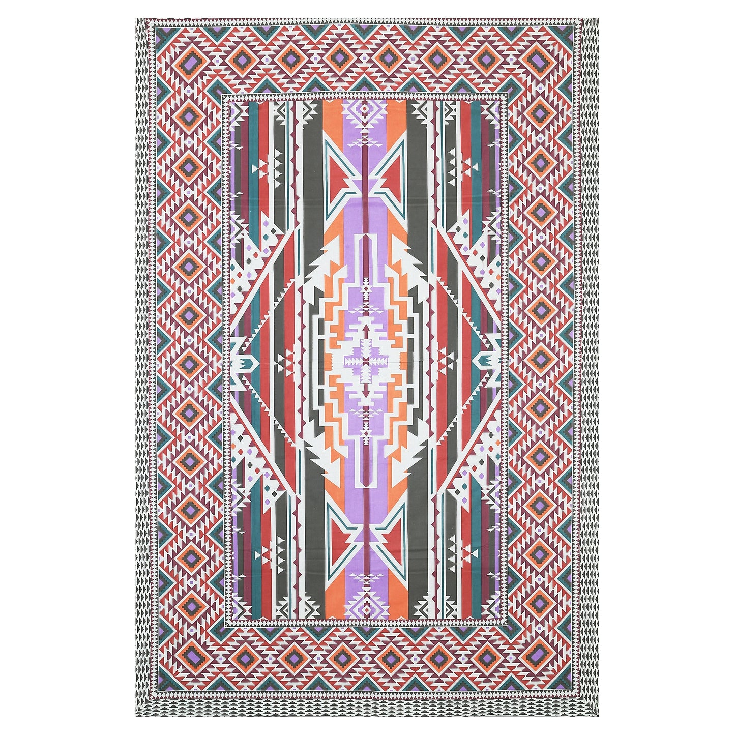 63" Geometrical 100% Cotton Single Bedsheet with 1 Pillow Cover, Stylish & Comfortable - HLB07