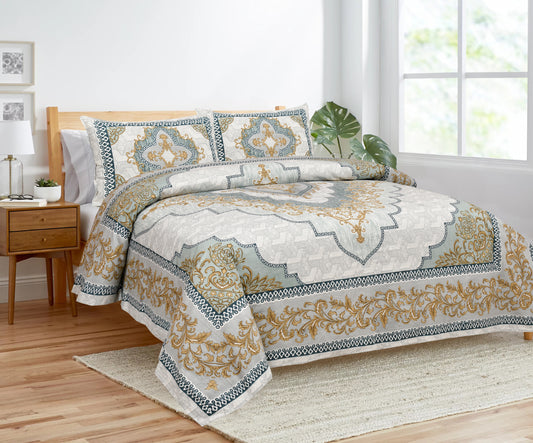 100/108 Kaleen Viscose Mix Super King Size Double Bedsheet with 2 Pillow Covers, Smooth Texture & Elegant Look - HLB33