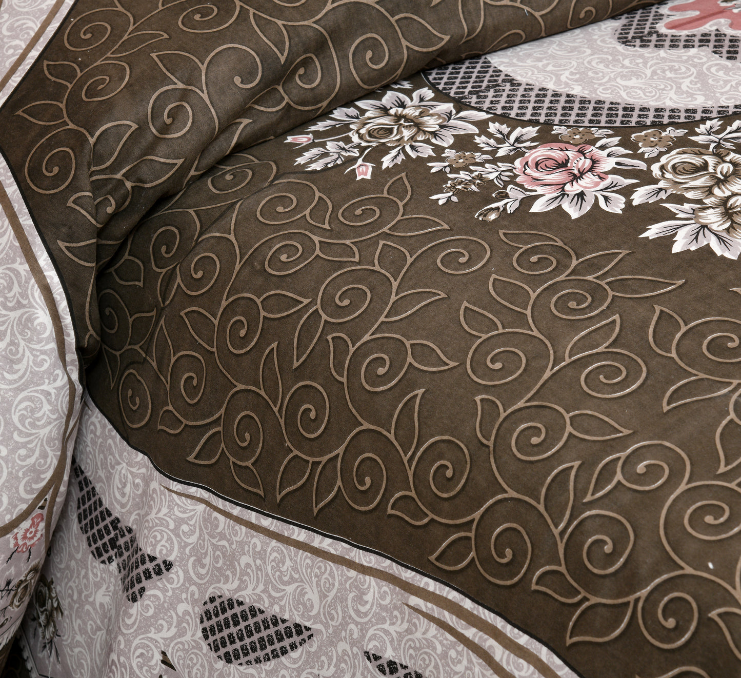 100/108 Kaleen Viscose Mix Super King Size Double Bedsheet with 2 Pillow Covers, Smooth Texture & Elegant Look - HLB33