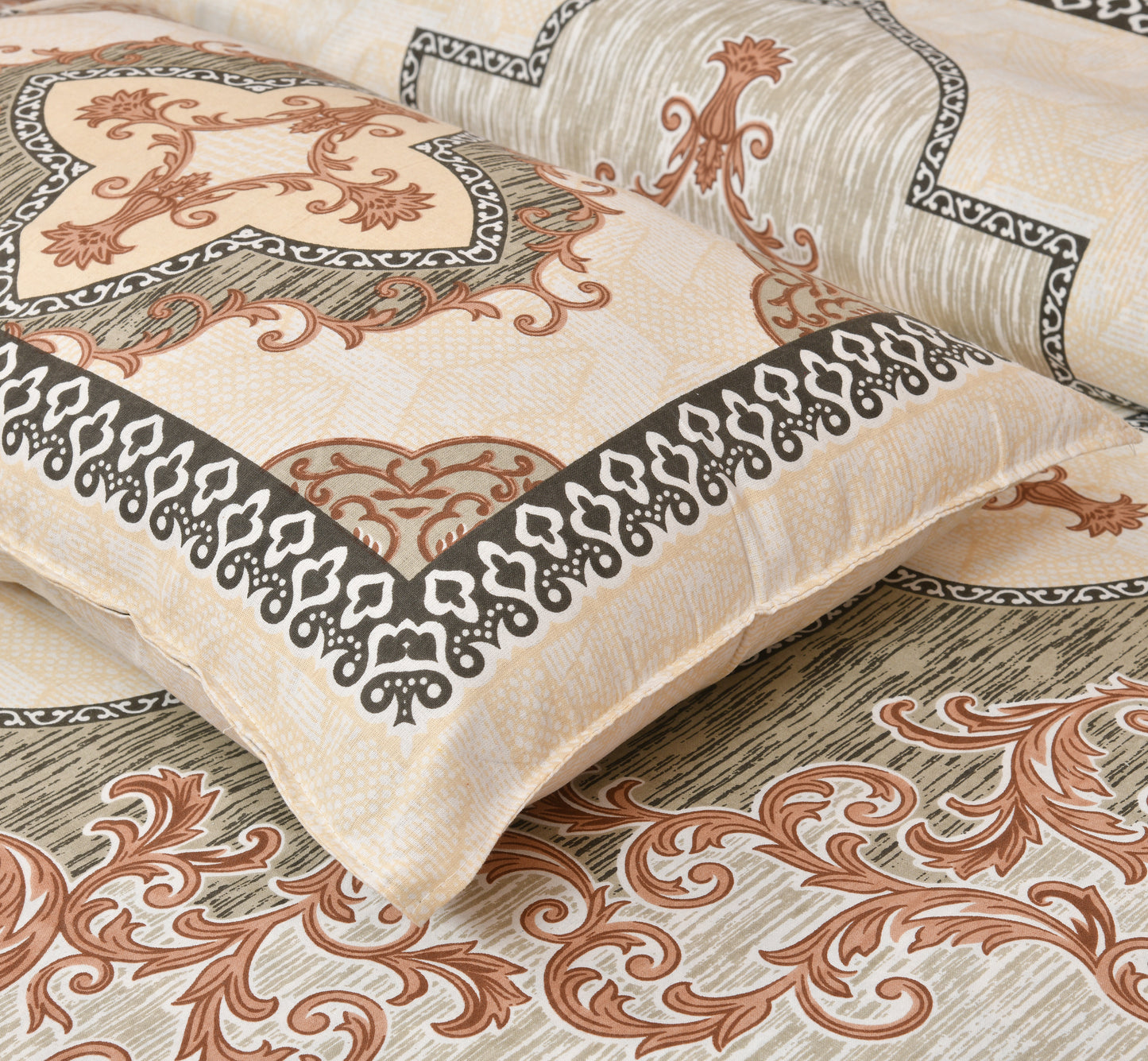 100/108 Kaleen Viscose Mix Super King Size Double Bedsheet with 2 Pillow Covers, Smooth Texture & Elegant Look - HLB33