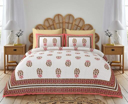 100/108 Magnet Viscose Mix Super King Size Double Bedsheet with 2 Pillow Covers, High Durability & Cozy Feel - HLB34