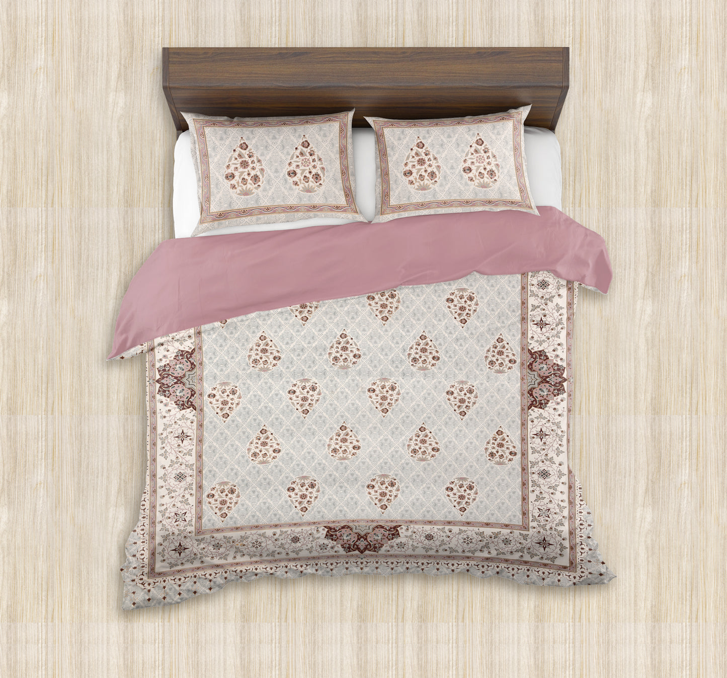 100/108 Mansi Gold Viscose Mix Super King Size Double Bedsheet with 2 Pillow Covers, Luxury Touch & Elegant Design - HLB36