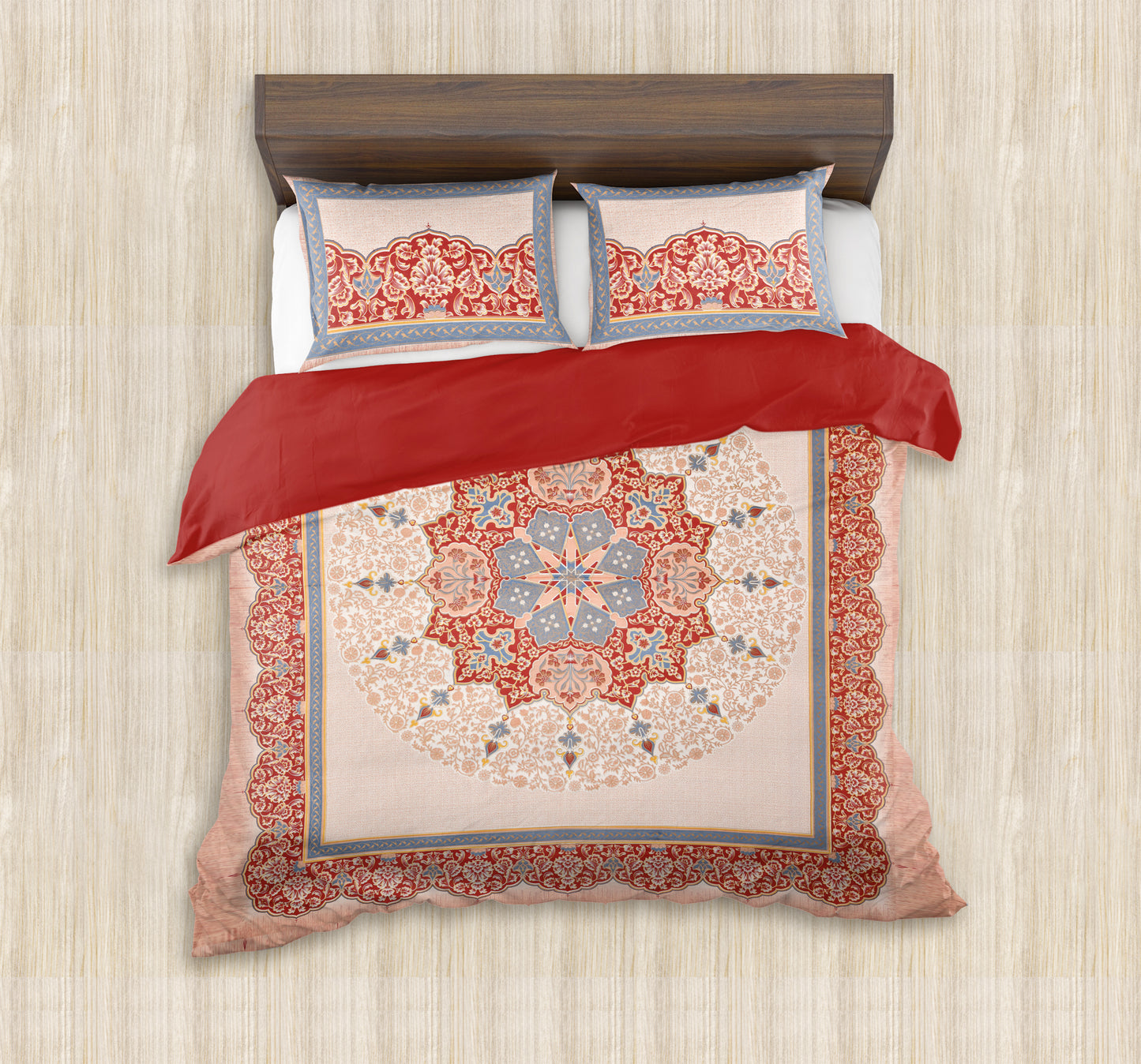 100/108 Mansi Gold Viscose Mix Super King Size Double Bedsheet with 2 Pillow Covers, Luxury Touch & Elegant Design - HLB36