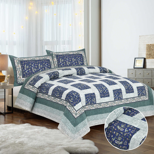 95/108 Mira Viscose Mix Large King Size Double Bedsheet with 2 Pillow Covers, Soft & Wrinkle-Resistant Fabric - HLB13