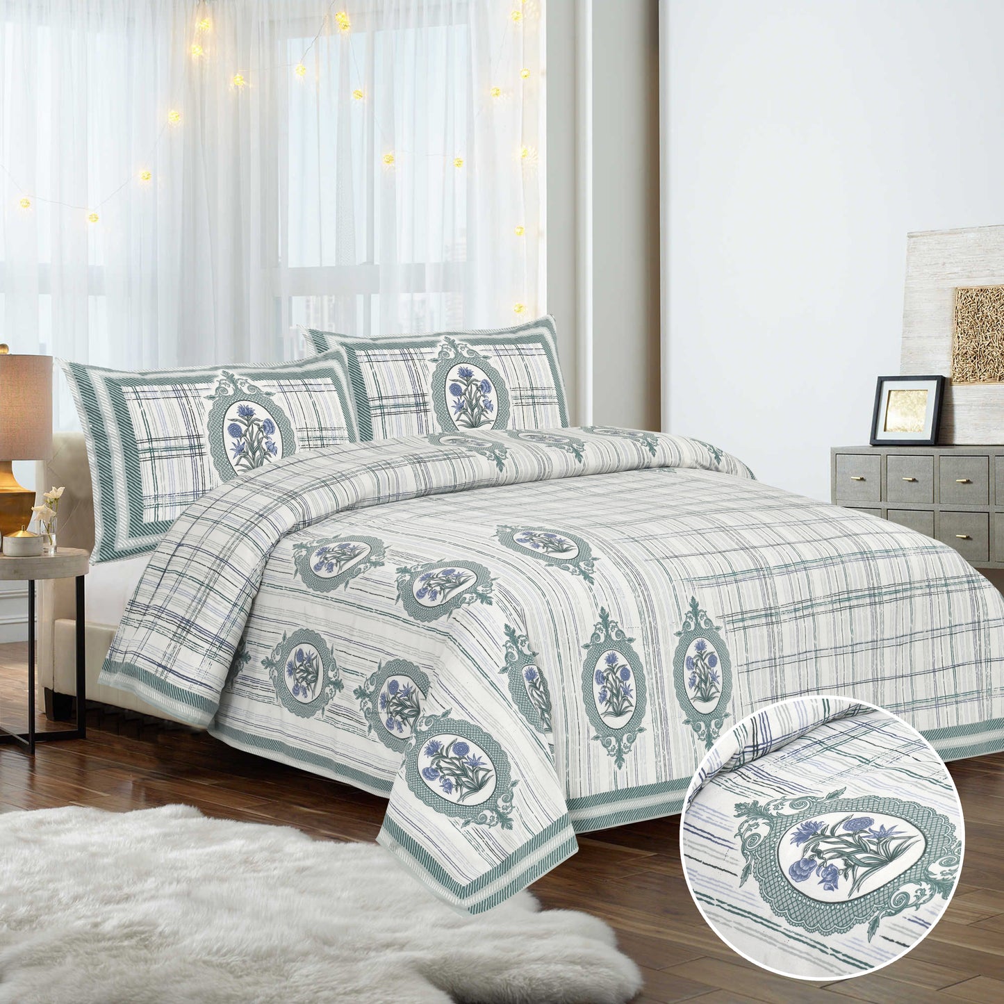95/108 Mira Viscose Mix Large King Size Double Bedsheet with 2 Pillow Covers, Soft & Wrinkle-Resistant Fabric - HLB13