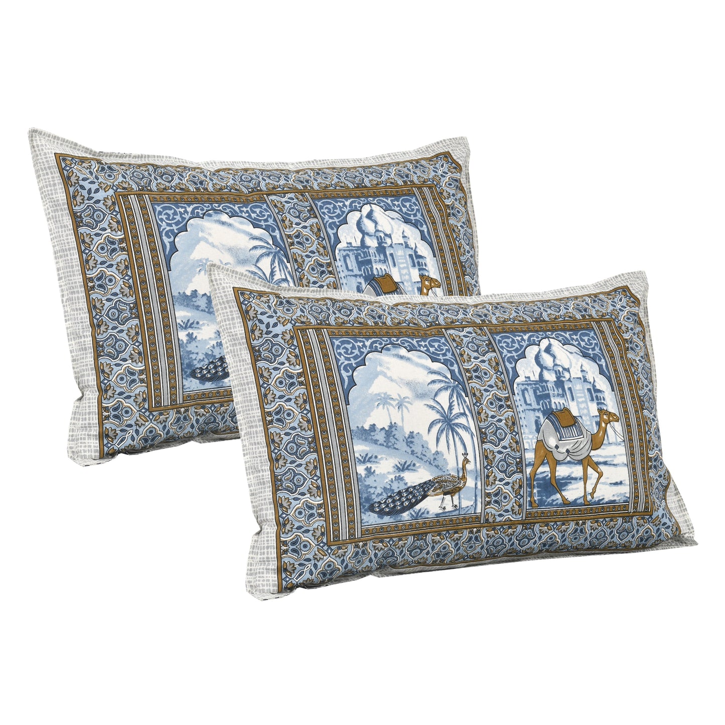 108/108 Nakshatra Viscose Mix Jumbo Size Double Bedsheet with 2 Pillow Covers, Smooth Texture & Elegant Look - HLB56