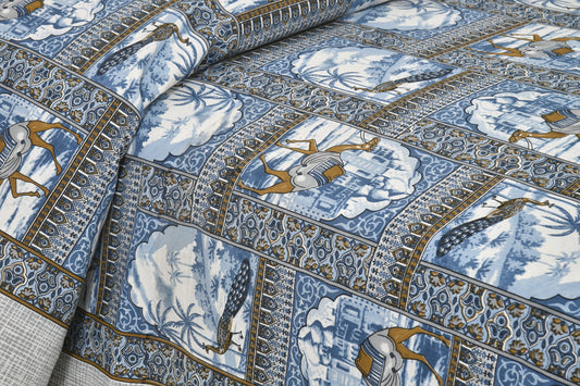 108/108 Nakshatra Viscose Mix Jumbo Size Double Bedsheet with 2 Pillow Covers, Smooth Texture & Elegant Look - HLB56