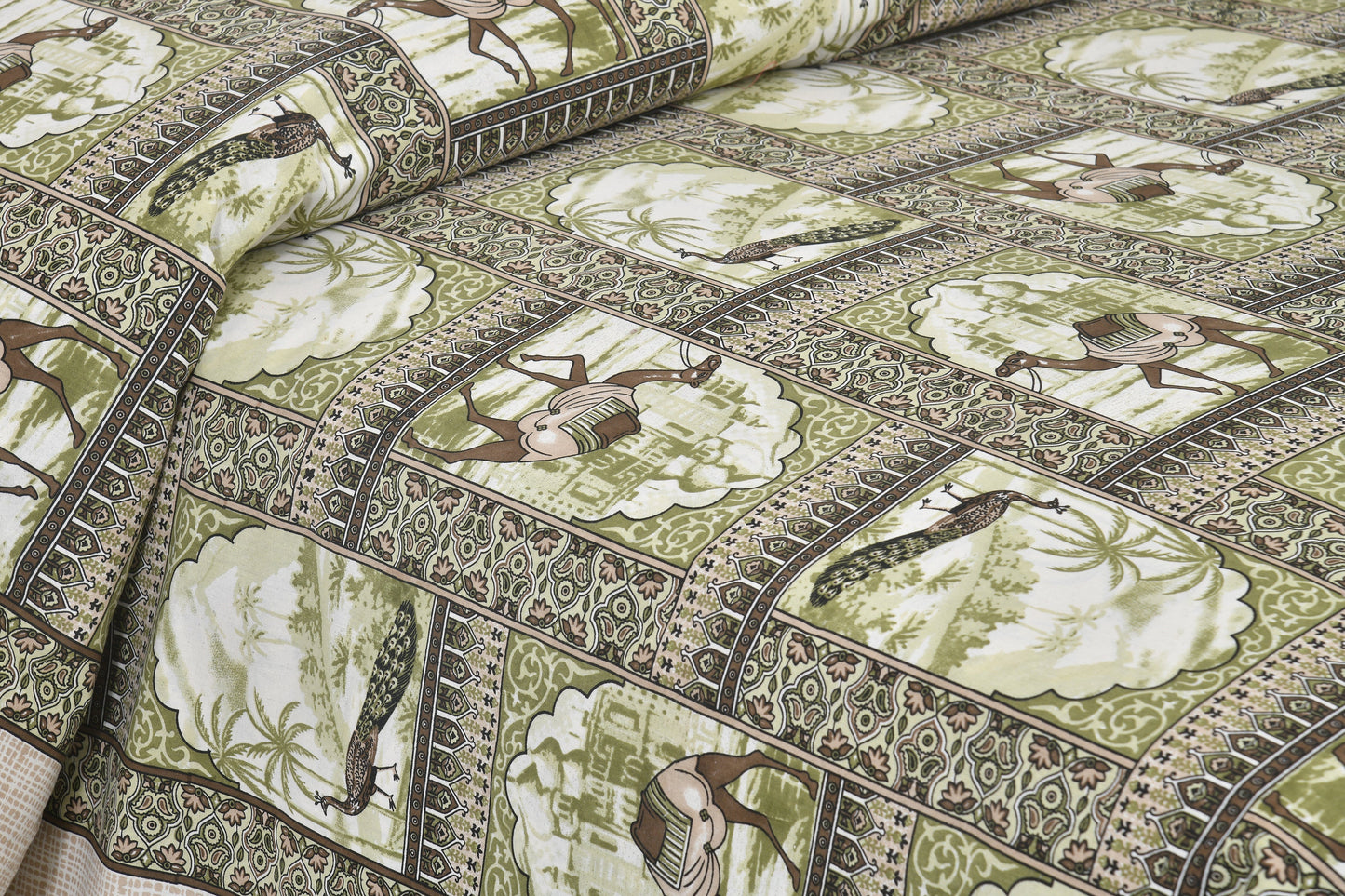 108/108 Nakshatra Viscose Mix Jumbo Size Double Bedsheet with 2 Pillow Covers, Smooth Texture & Elegant Look - HLB56