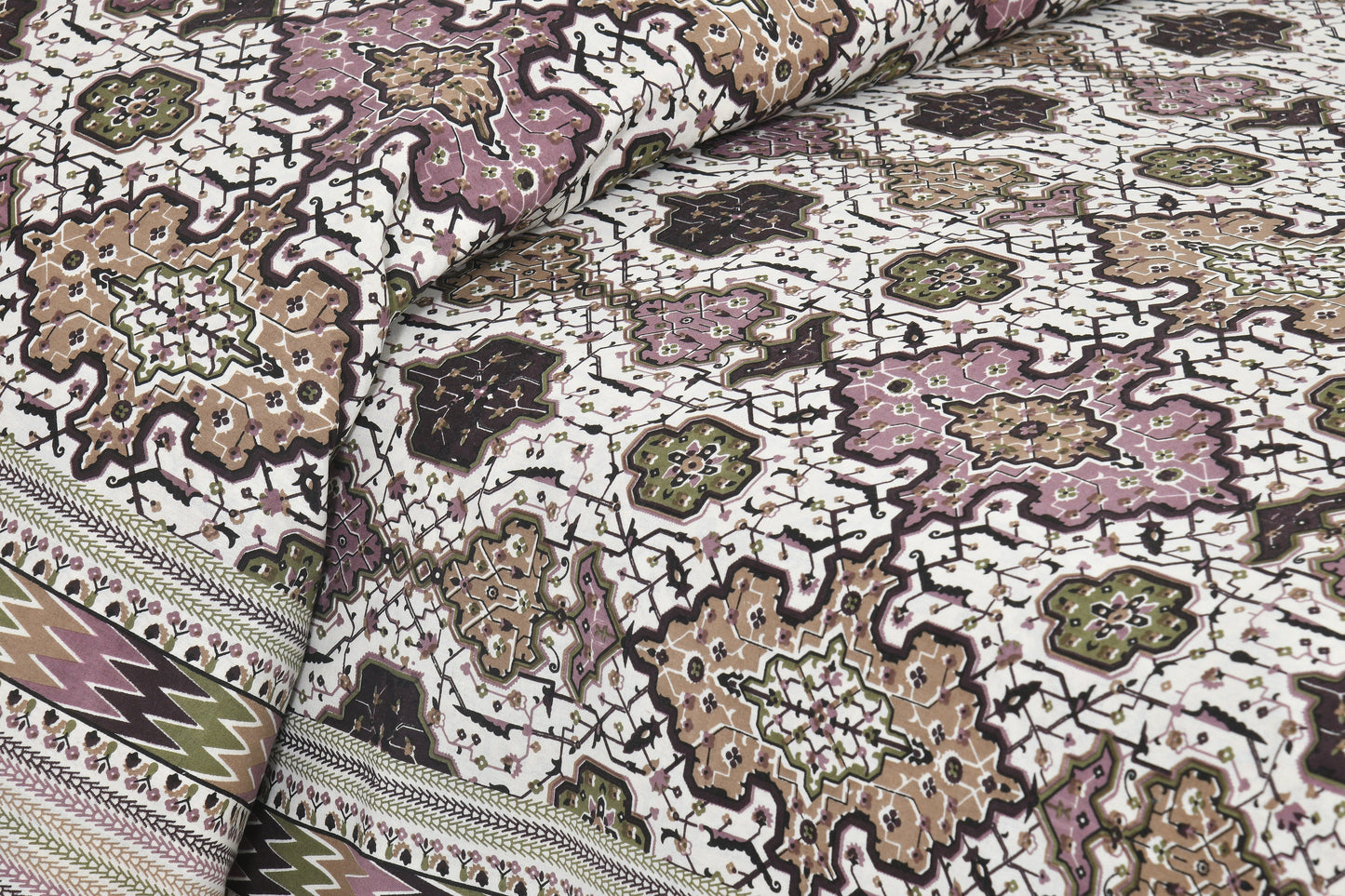 108/108 Nakshatra Viscose Mix Jumbo Size Double Bedsheet with 2 Pillow Covers, Smooth Texture & Elegant Look - HLB56