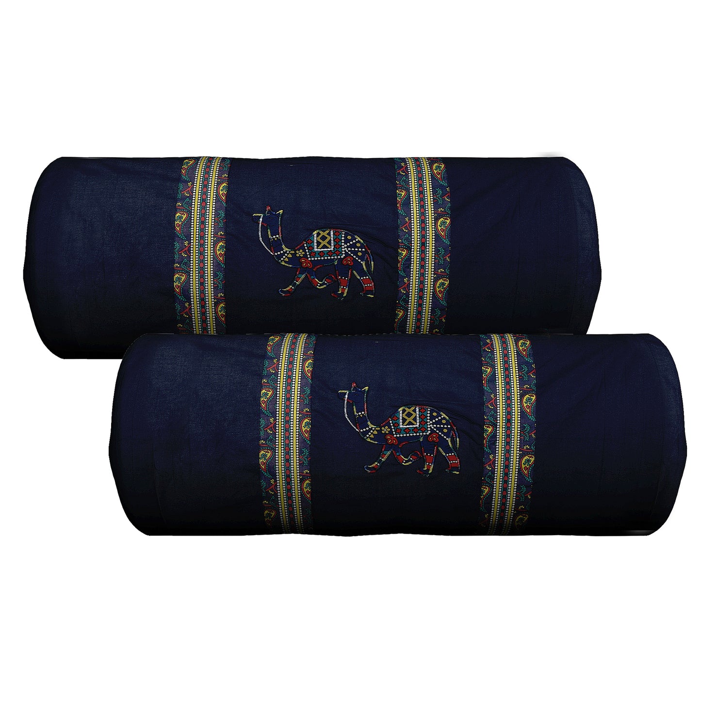 Patch Work 100% Cotton Deewan Set (1 Bedsheet + 2 Bolster Covers + 5 Cushion Covers), Handcrafted & Soft Fabric - HLB02