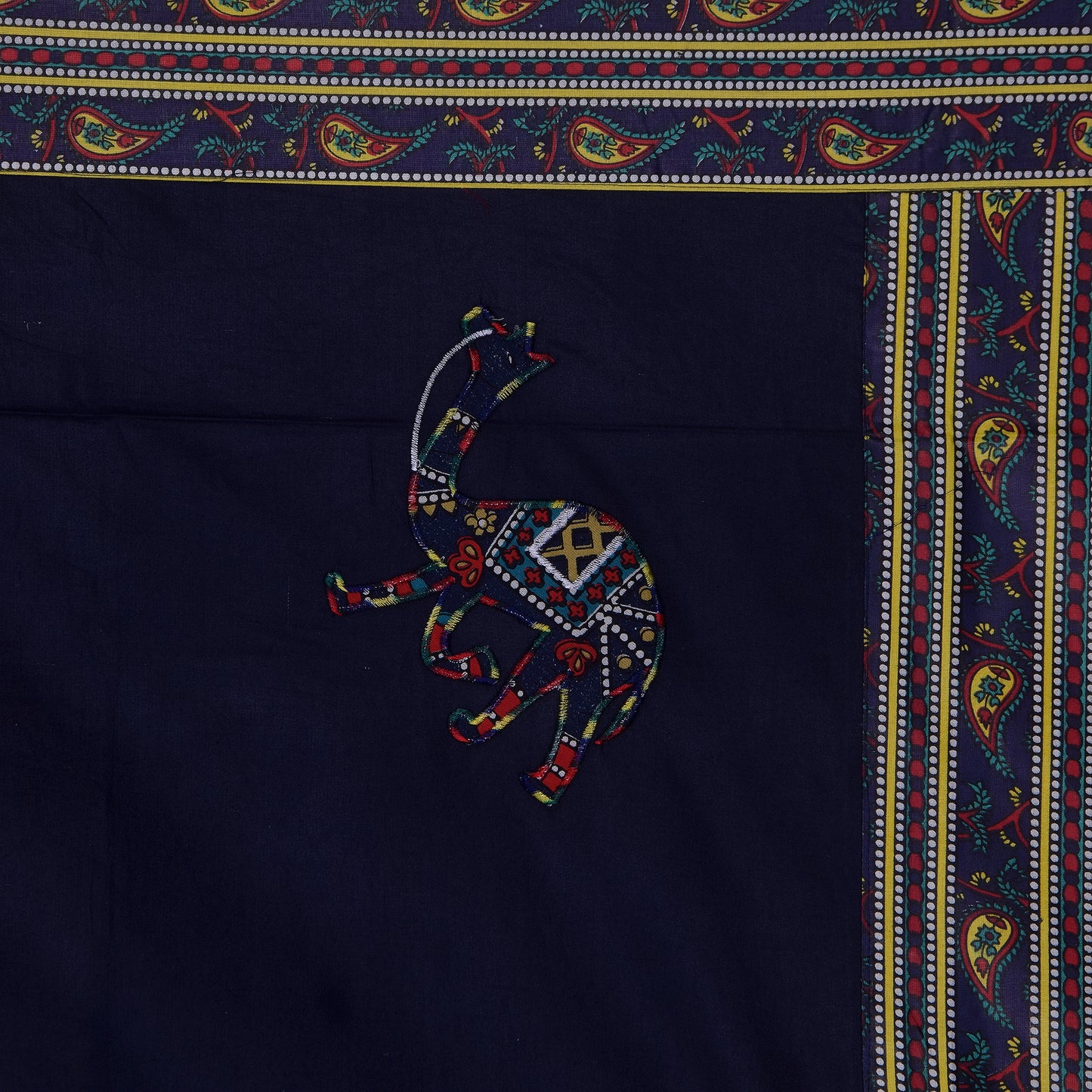 Patch Work 100% Cotton Deewan Set (1 Bedsheet + 2 Bolster Covers + 5 Cushion Covers), Handcrafted & Soft Fabric - HLB02