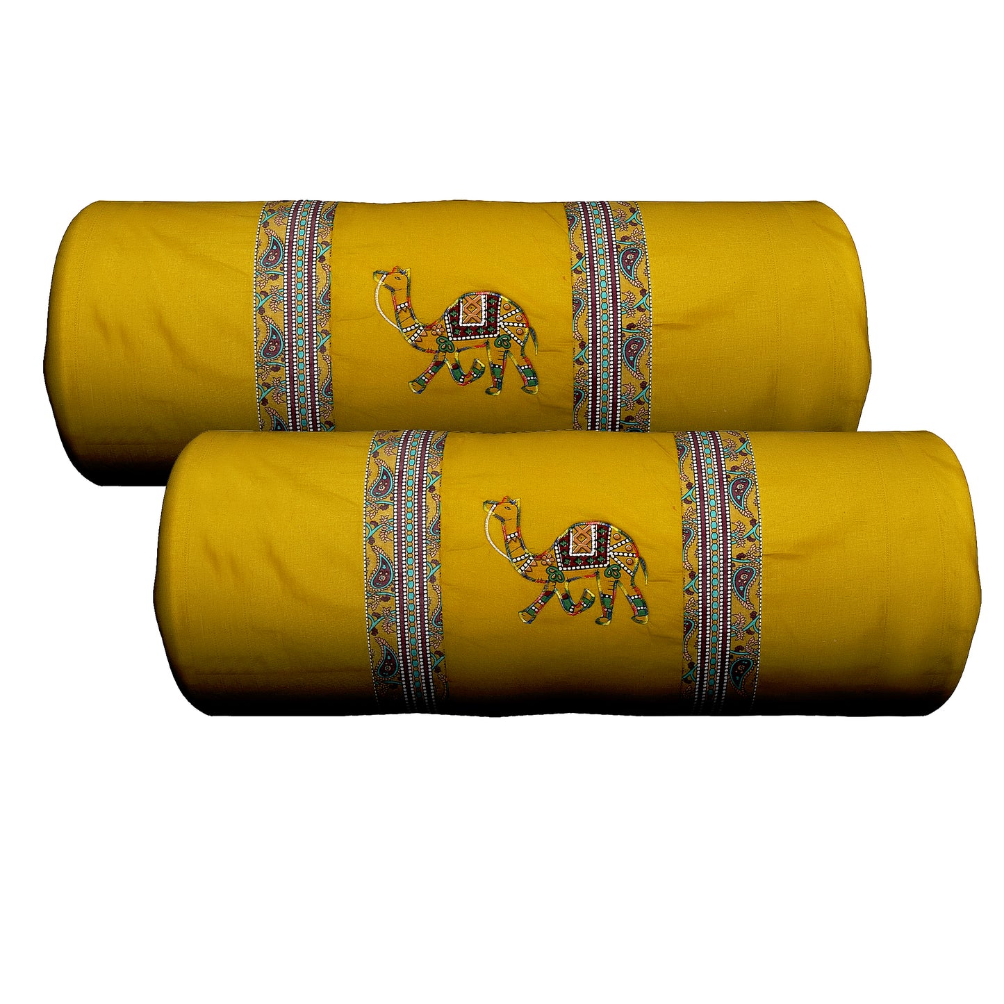 Patch Work 100% Cotton Deewan Set (1 Bedsheet + 2 Bolster Covers + 5 Cushion Covers), Handcrafted & Soft Fabric - HLB02