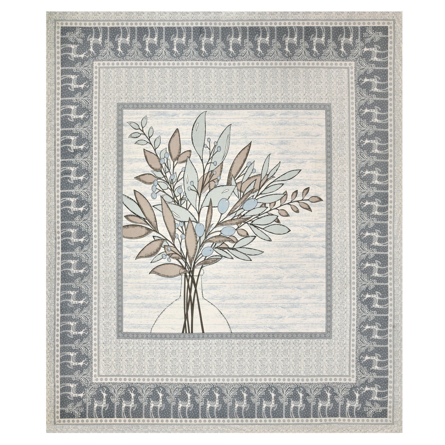 100/108 Photo Frame Viscose Mix Super King Size Double Bedsheet with 2 Pillow Covers, Artistic Prints & Soft Fabric - HLB29