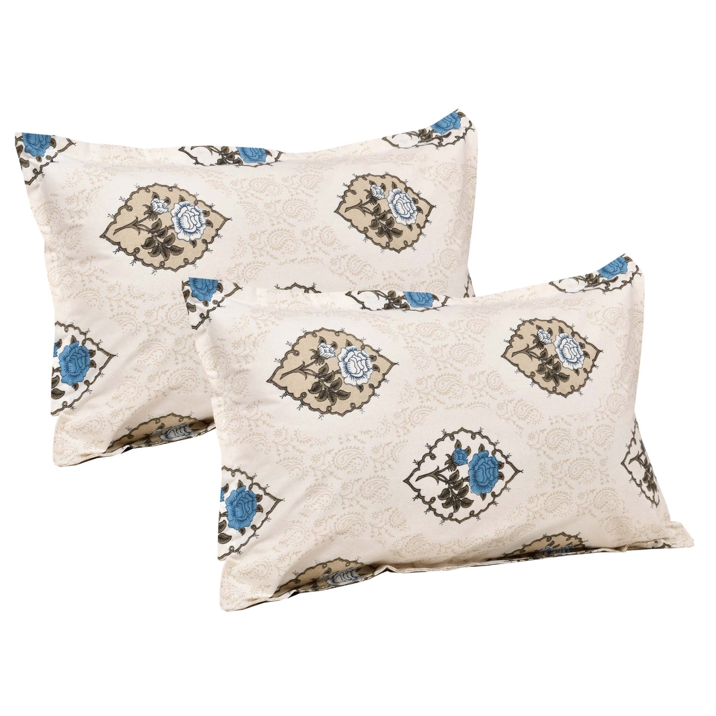 100/108 Pushpa Viscose Mix Super King Size Double Bedsheet with 2 Pillow Covers, Floral Design & Premium Comfort - HLB31