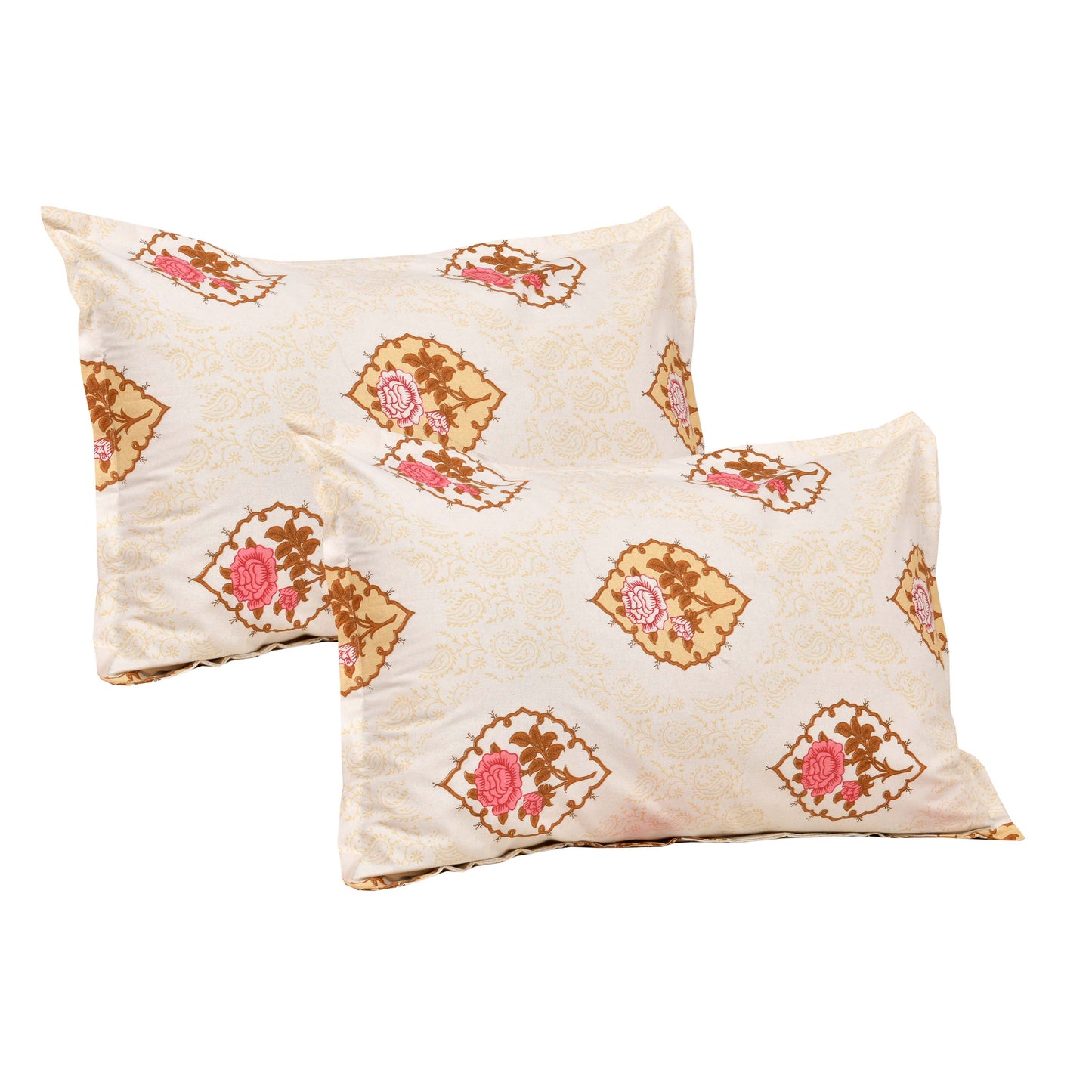 100/108 Pushpa Viscose Mix Super King Size Double Bedsheet with 2 Pillow Covers, Floral Design & Premium Comfort - HLB31