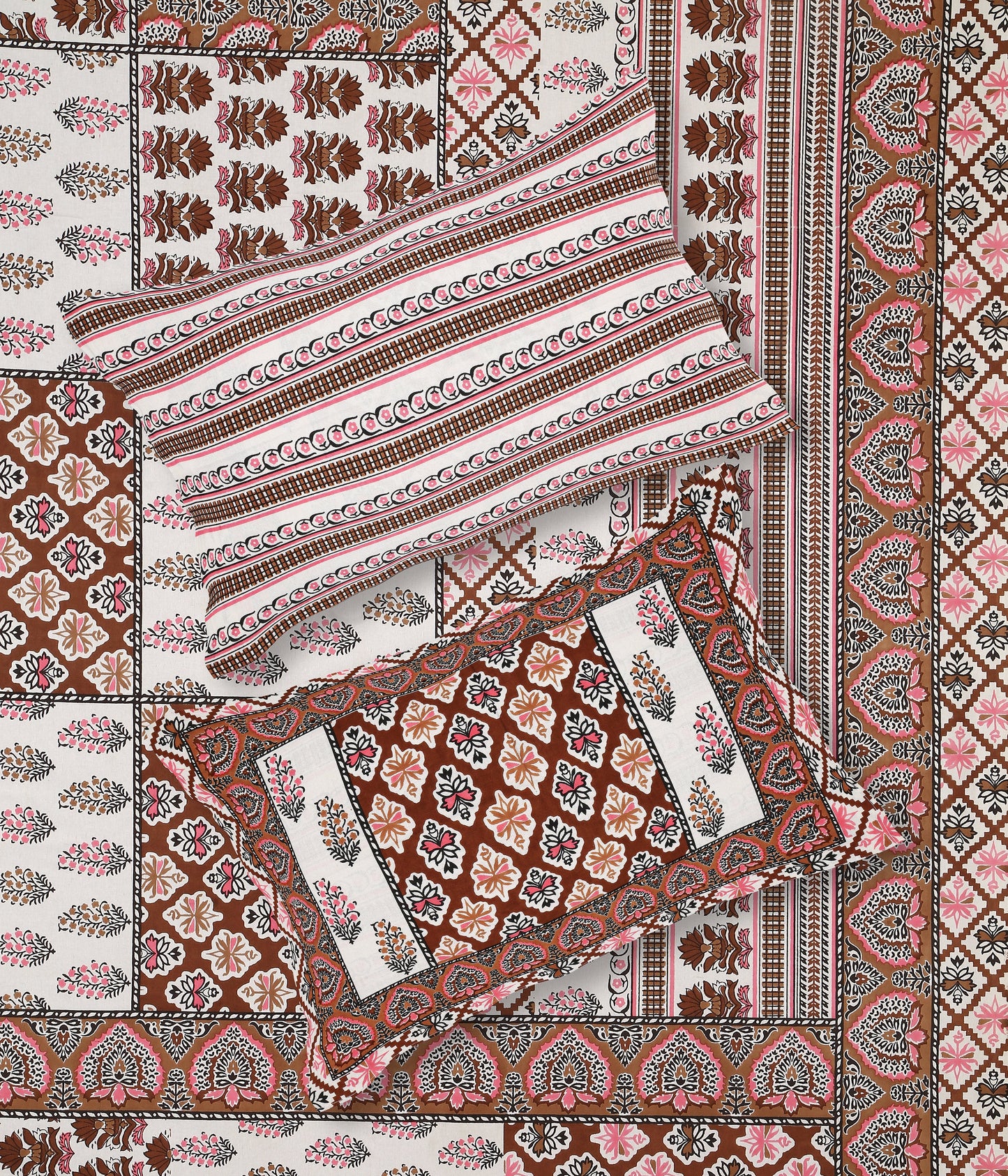 108/108 Rajwadi Viscose Mix Jumbo Size Double Bedsheet with 2 Pillow Covers, Rich Look & Vibrant Design - HLB61