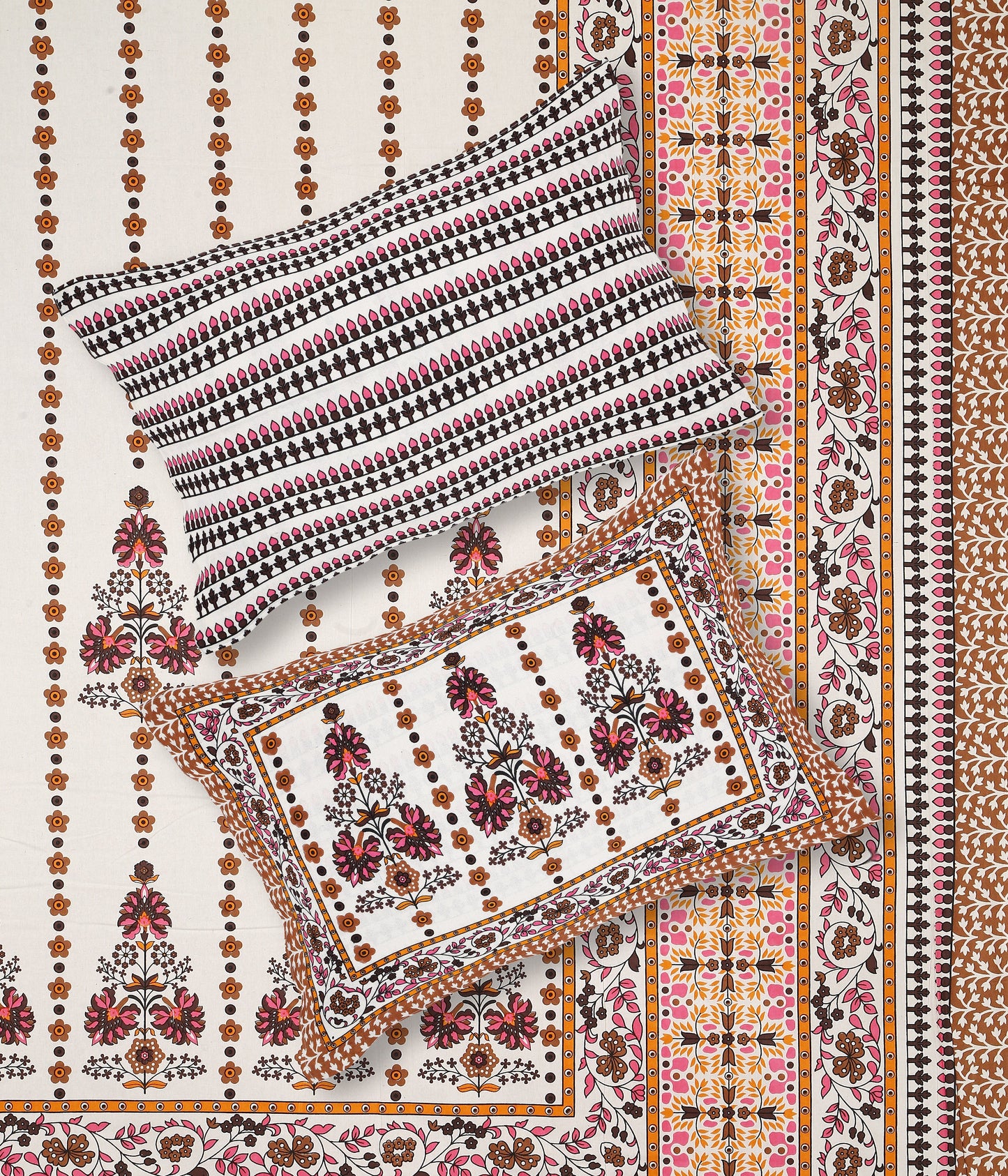 108/108 Rajwadi Viscose Mix Jumbo Size Double Bedsheet with 2 Pillow Covers, Rich Look & Vibrant Design - HLB61