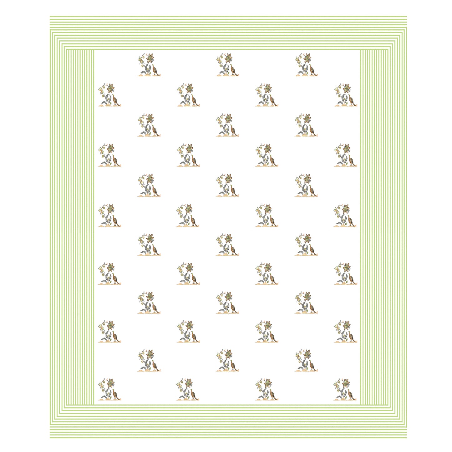 108/108 Real Handblock 100% Cotton Jumbo Size Double Bedsheet with 2 Pillow Covers, Authentic Craft & Soft Fabric - HLB74