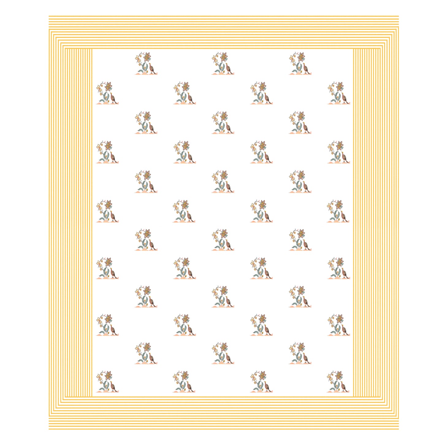 108/108 Real Handblock 100% Cotton Jumbo Size Double Bedsheet with 2 Pillow Covers, Authentic Craft & Soft Fabric - HLB74