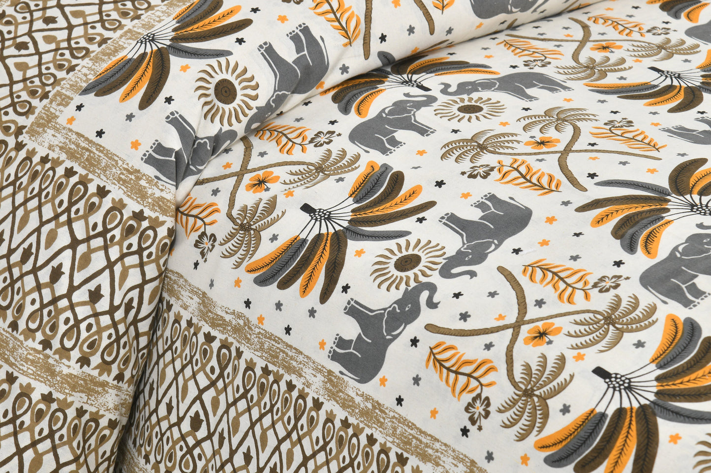 108/108 Rudraksh Viscose Mix Jumbo Size Double Bedsheet with 2 Pillow Covers, Luxurious & Soft Feel - HLB57