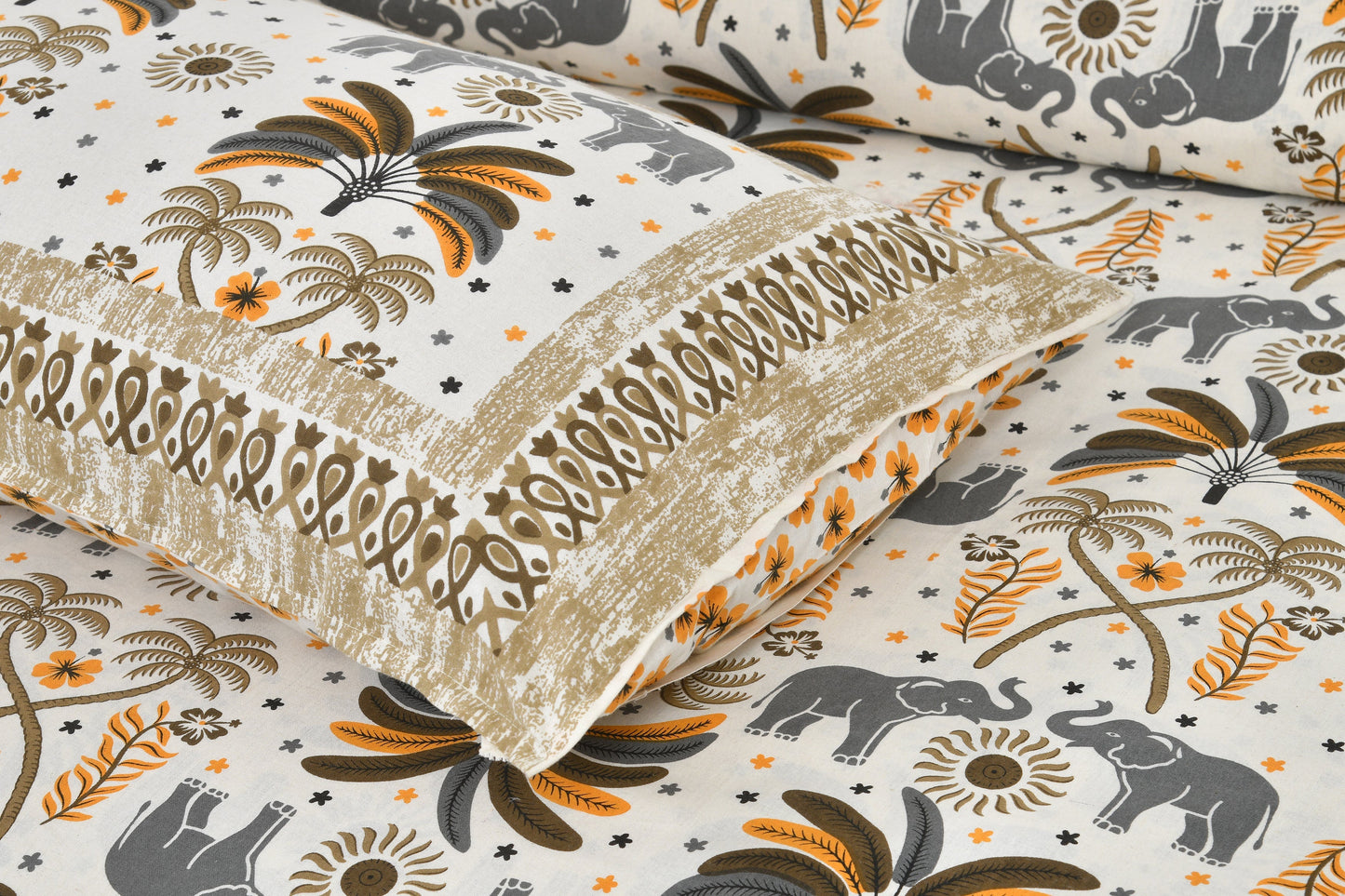 108/108 Rudraksh Viscose Mix Jumbo Size Double Bedsheet with 2 Pillow Covers, Luxurious & Soft Feel - HLB57