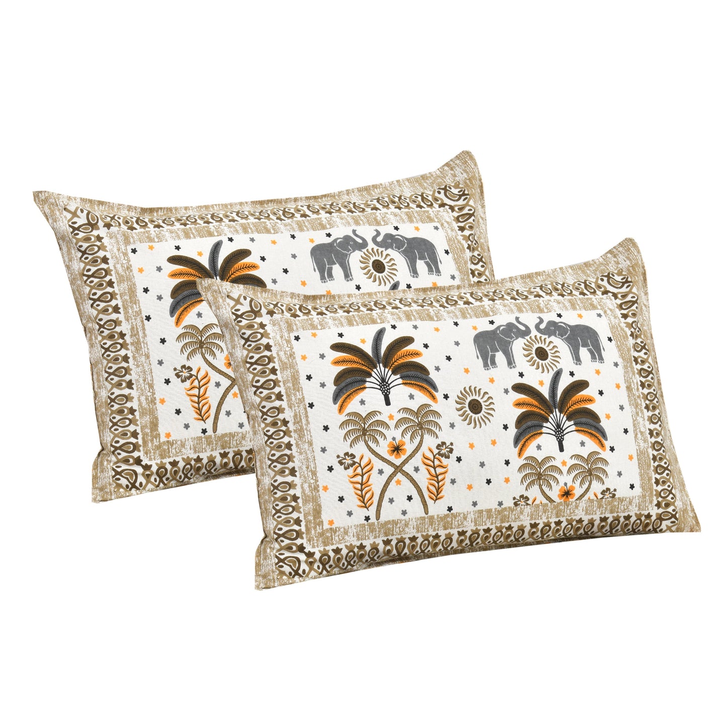 108/108 Rudraksh Viscose Mix Jumbo Size Double Bedsheet with 2 Pillow Covers, Luxurious & Soft Feel - HLB57