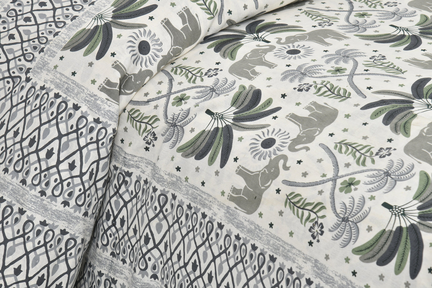 108/108 Rudraksh Viscose Mix Jumbo Size Double Bedsheet with 2 Pillow Covers, Luxurious & Soft Feel - HLB57