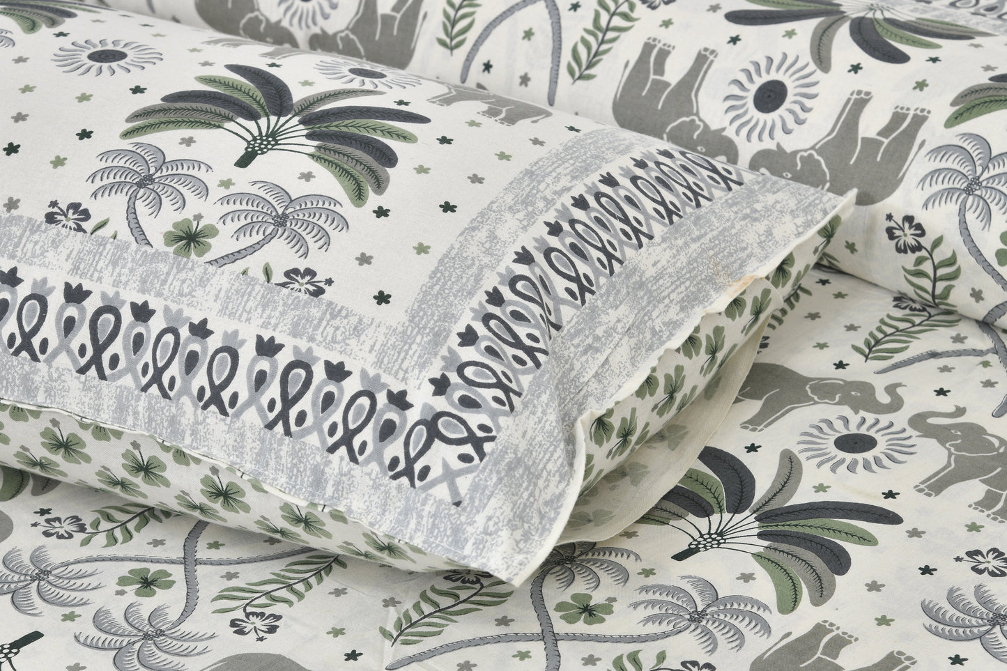 108/108 Rudraksh Viscose Mix Jumbo Size Double Bedsheet with 2 Pillow Covers, Luxurious & Soft Feel - HLB57