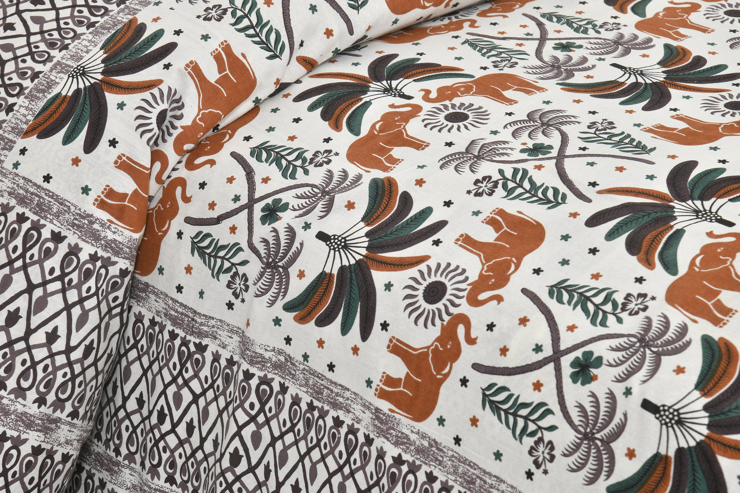 108/108 Rudraksh Viscose Mix Jumbo Size Double Bedsheet with 2 Pillow Covers, Luxurious & Soft Feel - HLB57