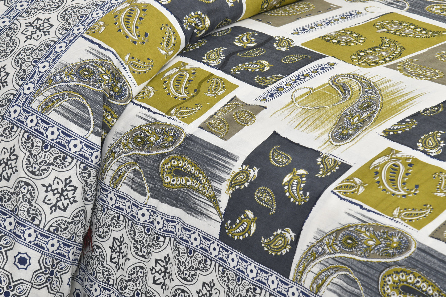 108/108 Rudraksh Viscose Mix Jumbo Size Double Bedsheet with 2 Pillow Covers, Luxurious & Soft Feel - HLB57