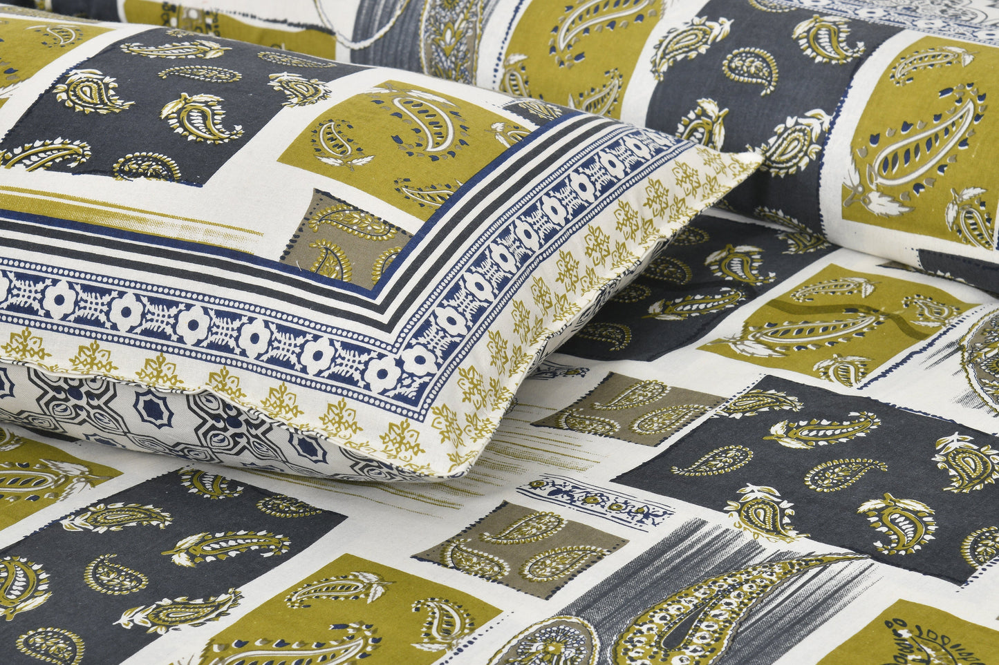 108/108 Rudraksh Viscose Mix Jumbo Size Double Bedsheet with 2 Pillow Covers, Luxurious & Soft Feel - HLB57