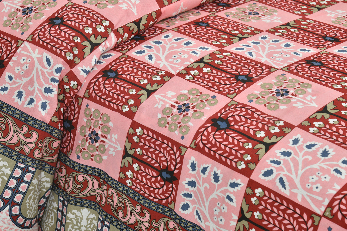108/108 Rudraksh Viscose Mix Jumbo Size Double Bedsheet with 2 Pillow Covers, Luxurious & Soft Feel - HLB57