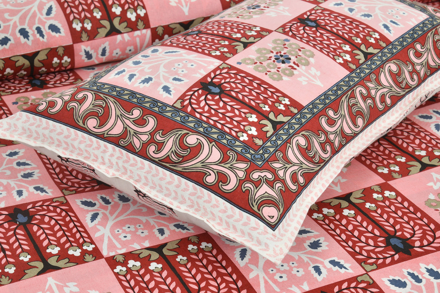 108/108 Rudraksh Viscose Mix Jumbo Size Double Bedsheet with 2 Pillow Covers, Luxurious & Soft Feel - HLB57