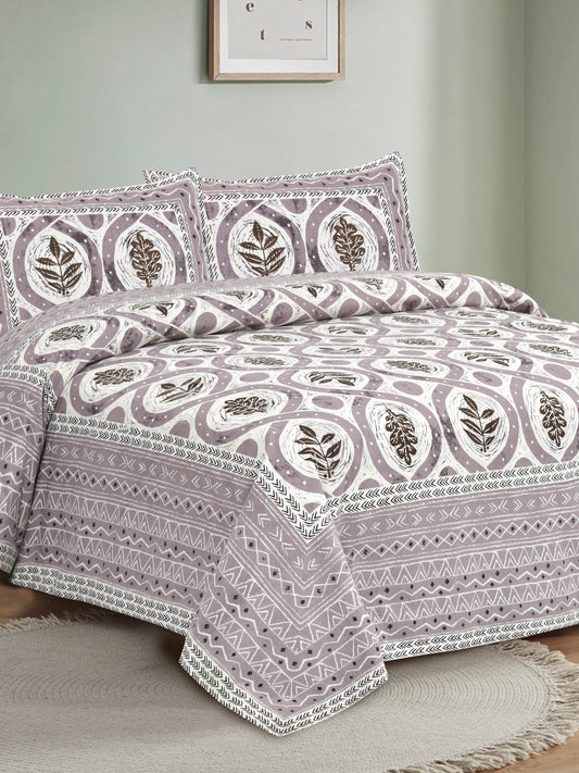 108/108 Rudraksh Viscose Mix Jumbo Size Double Bedsheet with 2 Pillow Covers, Luxurious & Soft Feel - HLB57