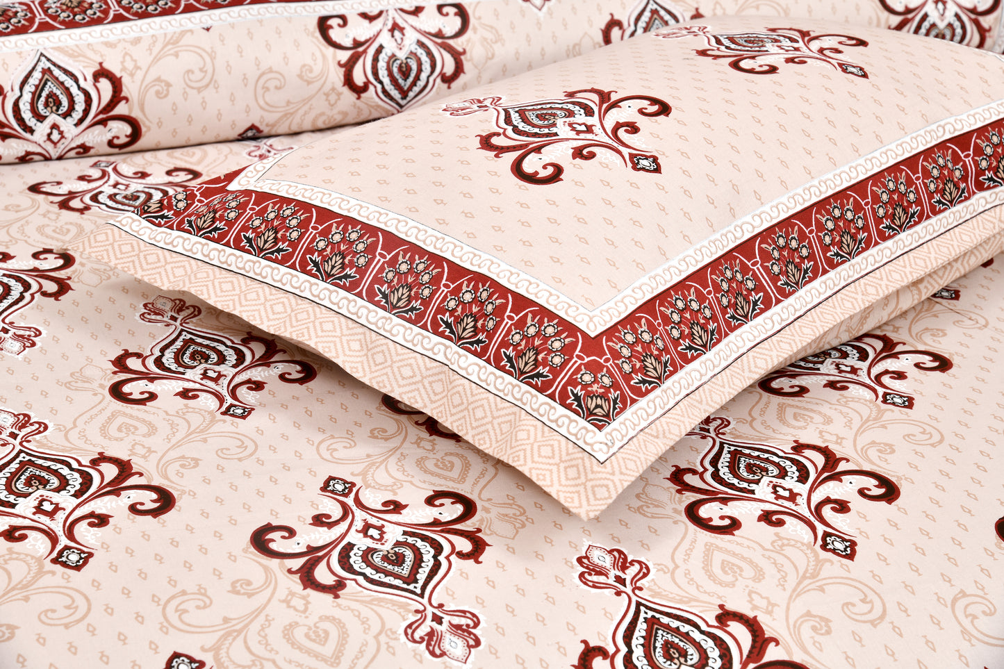 100/108 Salsa 100% Cotton Super King Size Double Bedsheet with 2 Pillow Covers, Lightweight & Elegant Look - HLB39