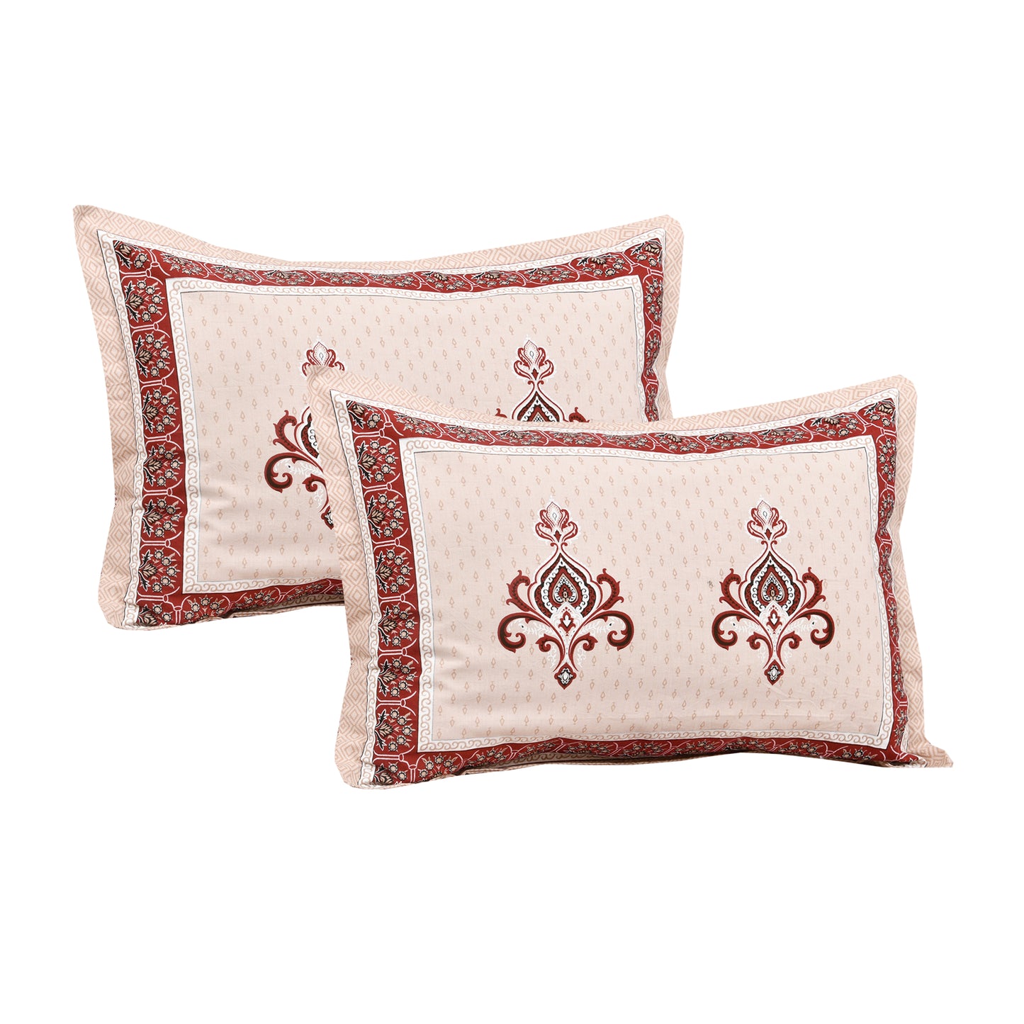100/108 Salsa 100% Cotton Super King Size Double Bedsheet with 2 Pillow Covers, Lightweight & Elegant Look - HLB39