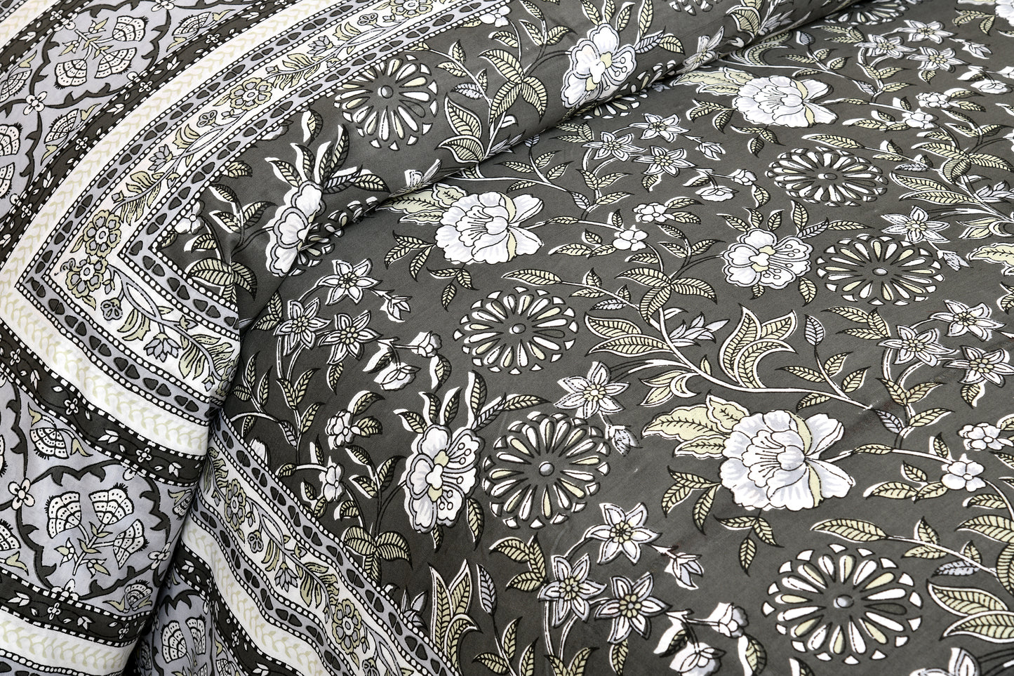 100/108 Salsa 100% Cotton Super King Size Double Bedsheet with 2 Pillow Covers, Lightweight & Elegant Look - HLB39