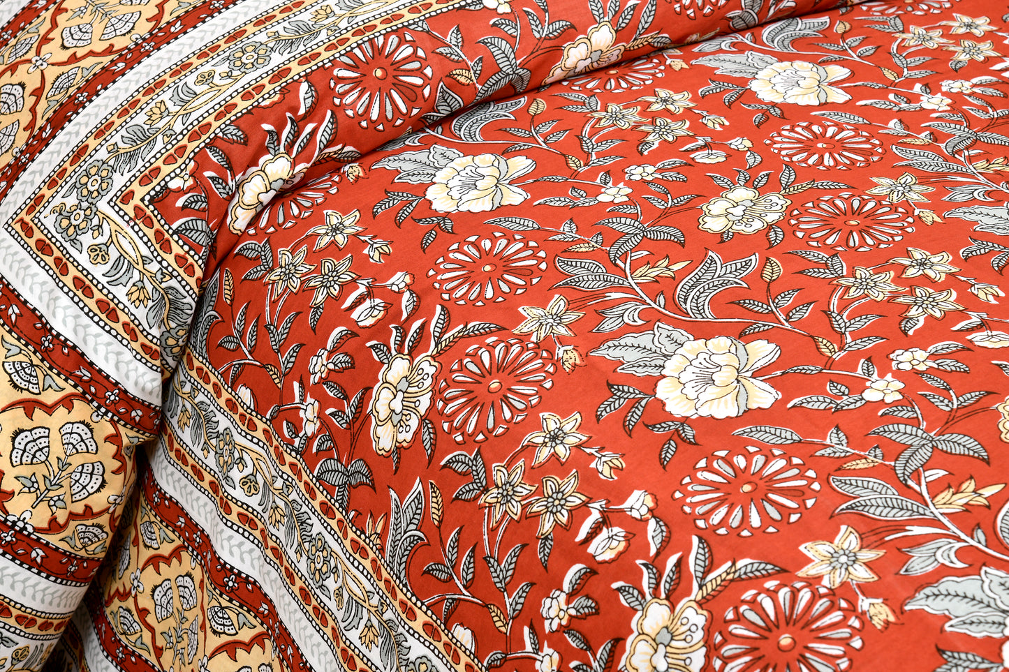 100/108 Salsa 100% Cotton Super King Size Double Bedsheet with 2 Pillow Covers, Lightweight & Elegant Look - HLB39