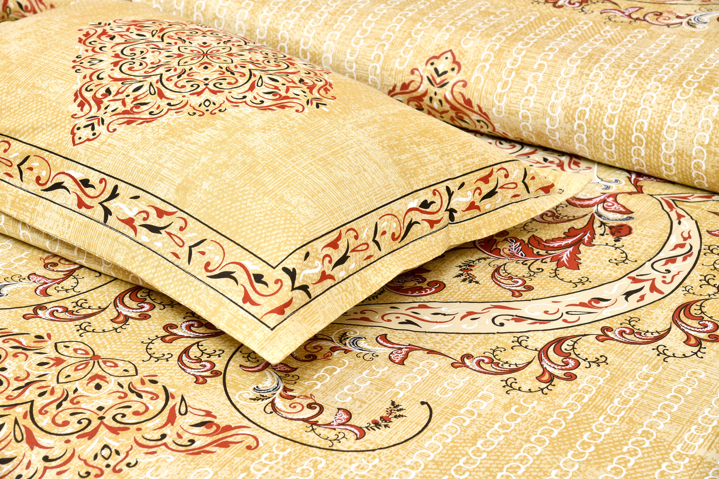 100/108 Salsa 100% Cotton Super King Size Double Bedsheet with 2 Pillow Covers, Lightweight & Elegant Look - HLB39