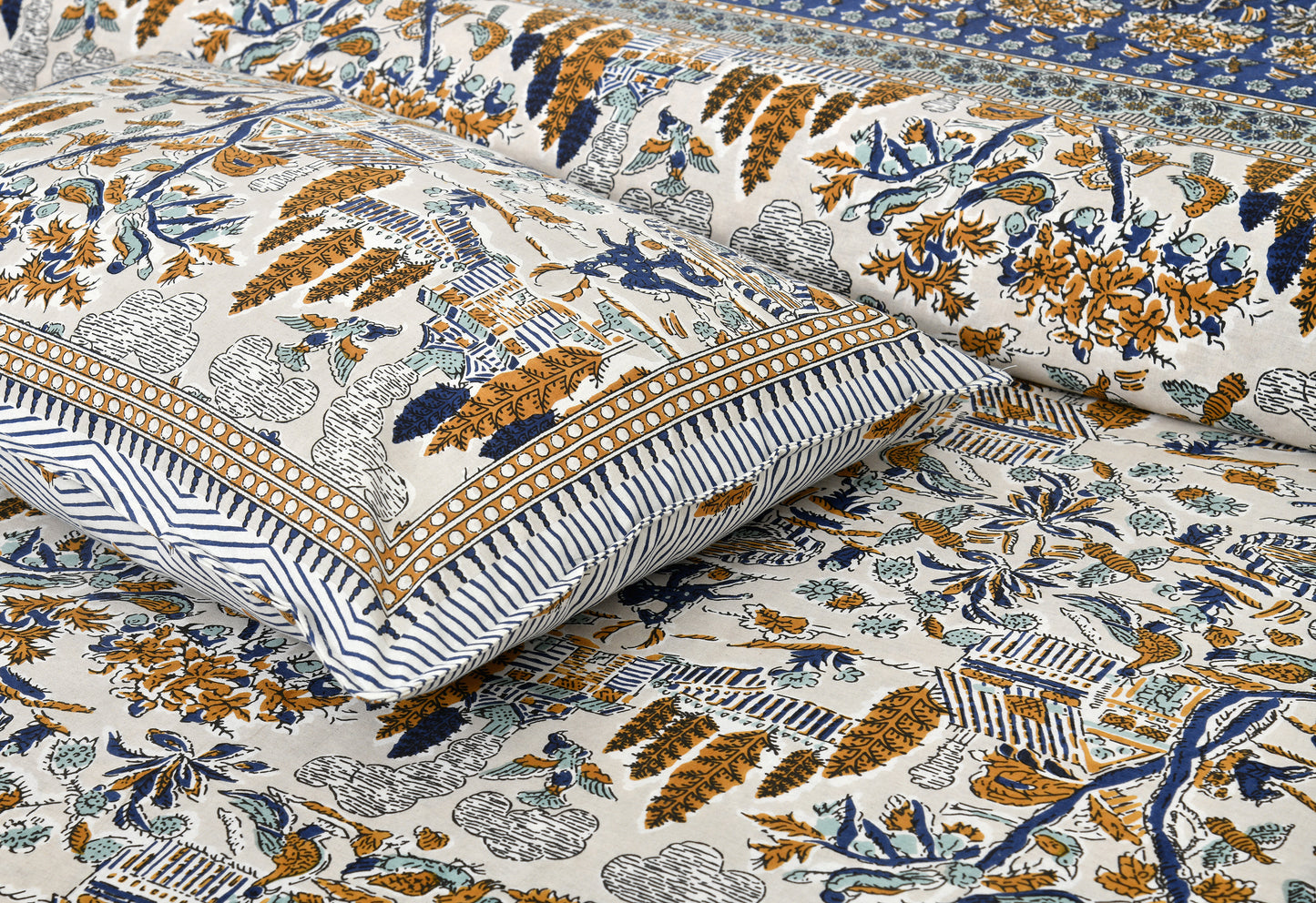 100/108 Satrangi Viscose Mix Super King Size Double Bedsheet with 2 Pillow Covers, Ultra-Soft & Vibrant Design - HLB26