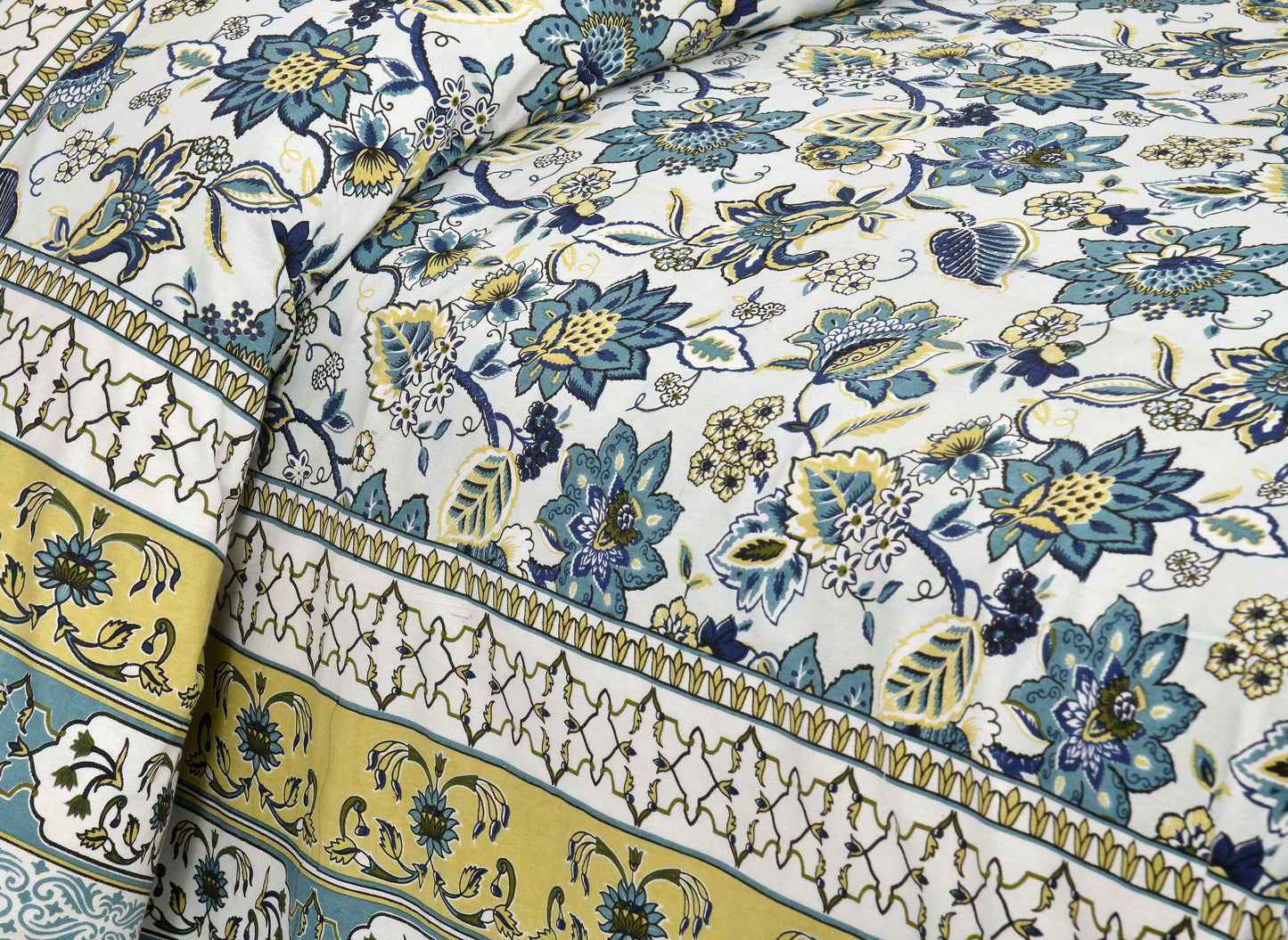 100/108 Satrangi Viscose Mix Super King Size Double Bedsheet with 2 Pillow Covers, Ultra-Soft & Vibrant Design - HLB26
