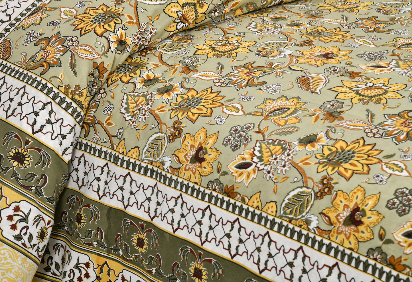 100/108 Satrangi Viscose Mix Super King Size Double Bedsheet with 2 Pillow Covers, Ultra-Soft & Vibrant Design - HLB26