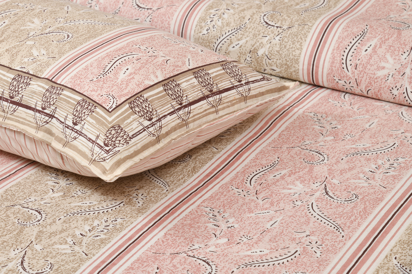 100/108 Spain Viscose Mix Super King Size Double Bedsheet with 2 Pillow Covers, Breathable & Comfortable - HLB30