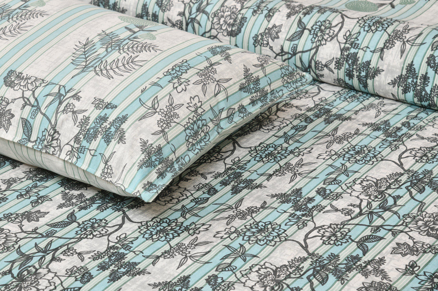 100/108 Spain Viscose Mix Super King Size Double Bedsheet with 2 Pillow Covers, Breathable & Comfortable - HLB30