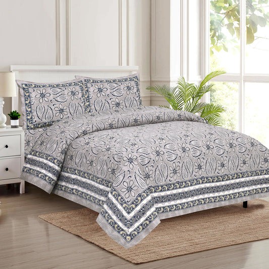 100/108 Sui Dhaga Viscose Mix Super King Size Double Bedsheet with 2 Pillow Covers, Smooth Texture & Long-Lasting Comfort - HLB25