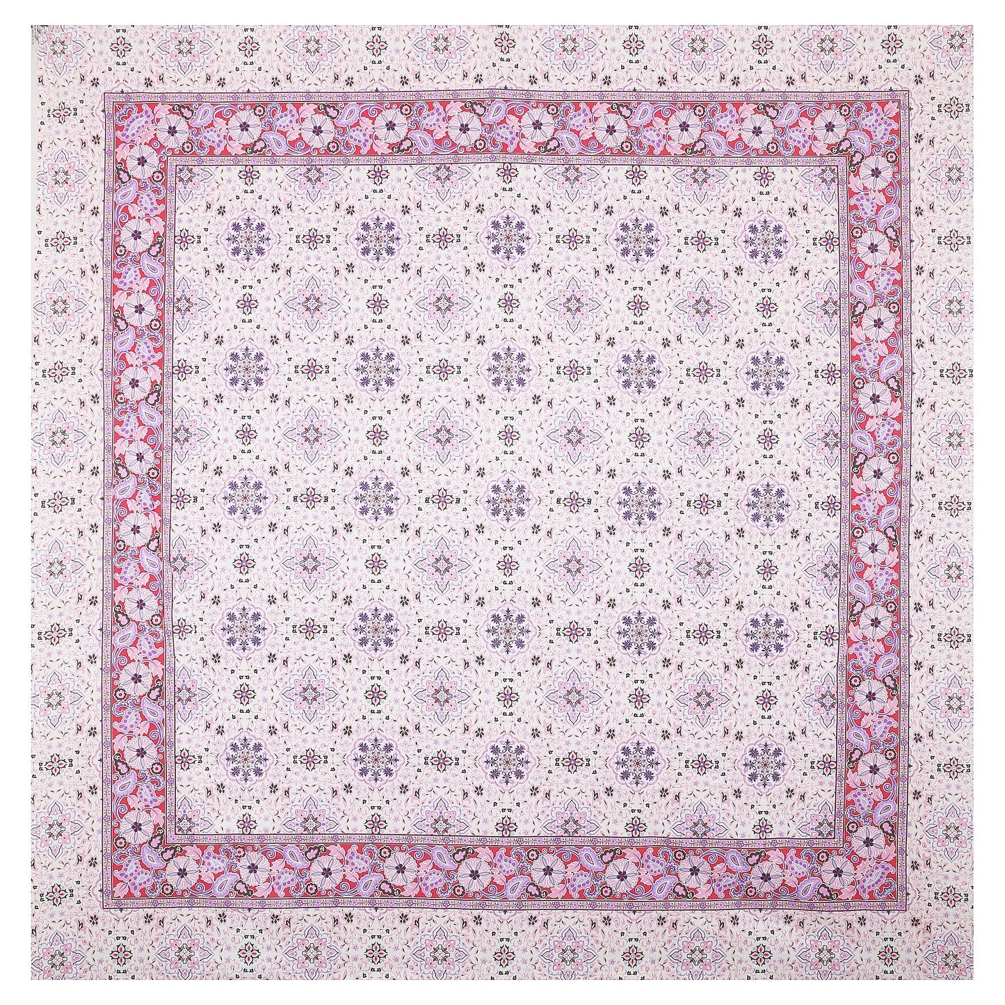 108/108 Suzani Print 100% Cotton Jumbo Size Double Bedsheet with 2 Pillow Covers, Stunning Handcrafted Look - HLB73