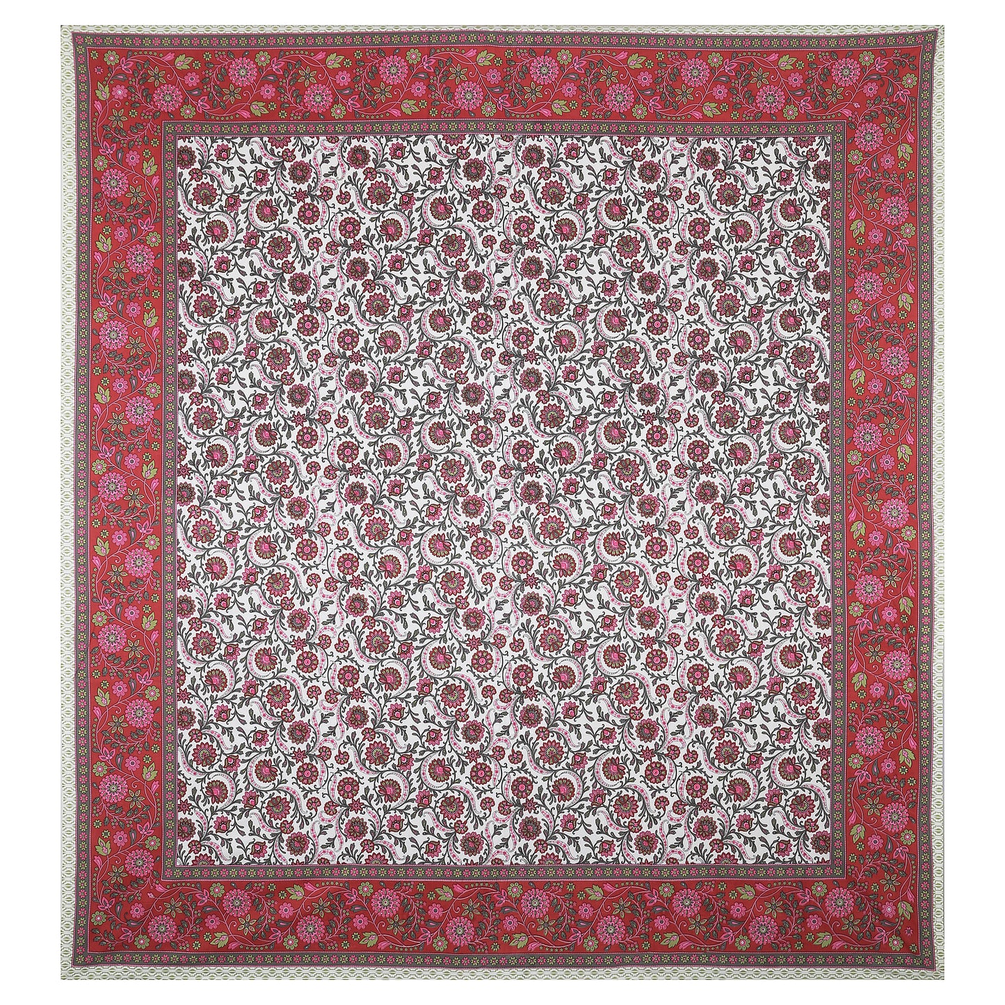 100/108 Utsav 100% Cotton Super King Size Double Bedsheet with 2 Pillow Covers, Festive & Vibrant Design - HLB46